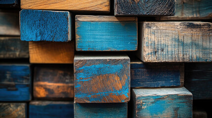 Stacked arrangement of wood