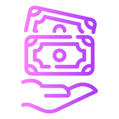 Obraz premium money Line Gradient Icon