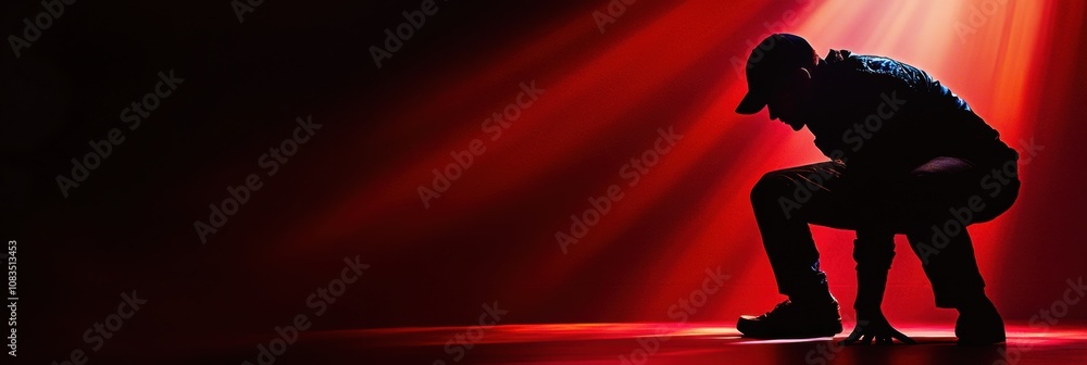 Poster a burglar crouches low in a dark alley, surrounded by shadows and warm light, ready to execute a cau