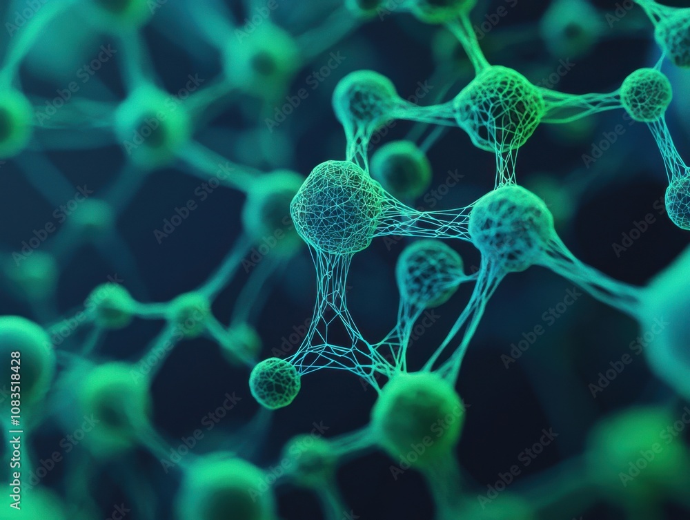 Poster exploring molecular structures science lab digital art abstract environment close-up view innovation