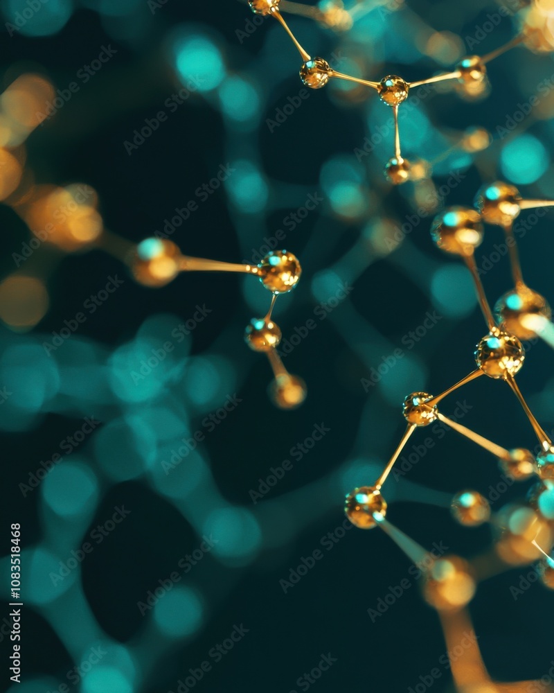 Poster dynamic molecular structures in a digital space science abstract close-up conceptual visualization