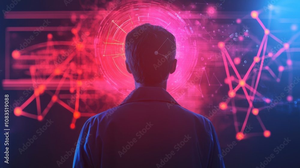 Poster exploring data visualization digital realm technology modern abstract concept
