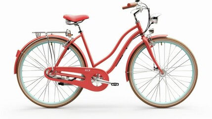 Fototapeta premium A modern bicycle with a lightweight frame, isolated on white background