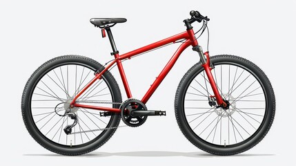Obraz premium A modern bicycle with a mountain bike design, isolated on white background