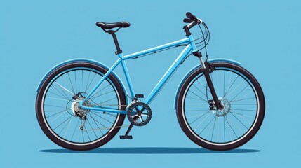 Fototapeta premium A modern bicycle with a mountain bike design, isolated on white background