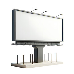 simple empty billboard outdoor advertising isolated on a transparent background