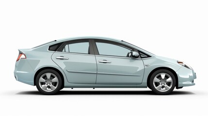 Obraz premium A modern hybrid car with eco-friendly design, isolated on a white background