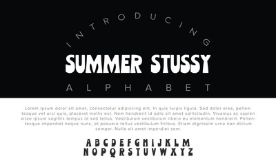 Luxury Summer Stussy alphabet letters font for logo