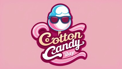 Celebrate cotton candy day a sweet event in a colorful environment captured in playful graphics