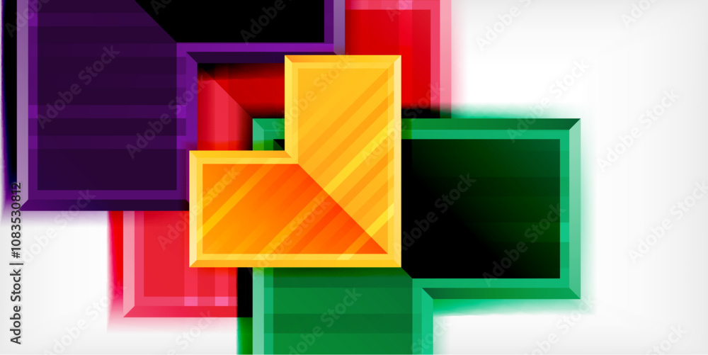 Poster Arrow symbols created with 3d effects and line texture geometric abstract background