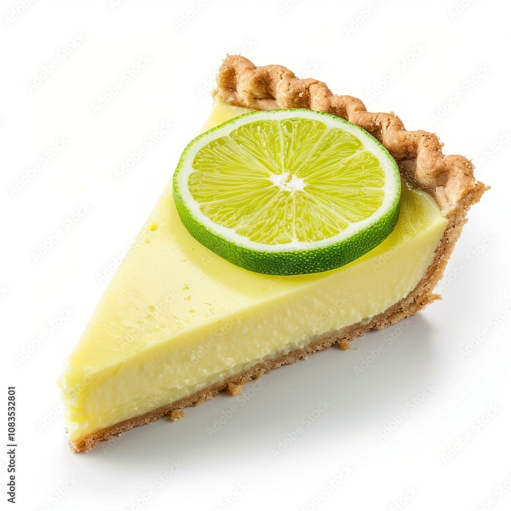 Aufkleber delicious key lime pie slice topped with a fresh lime slice, creating a visually appealing dessert a
