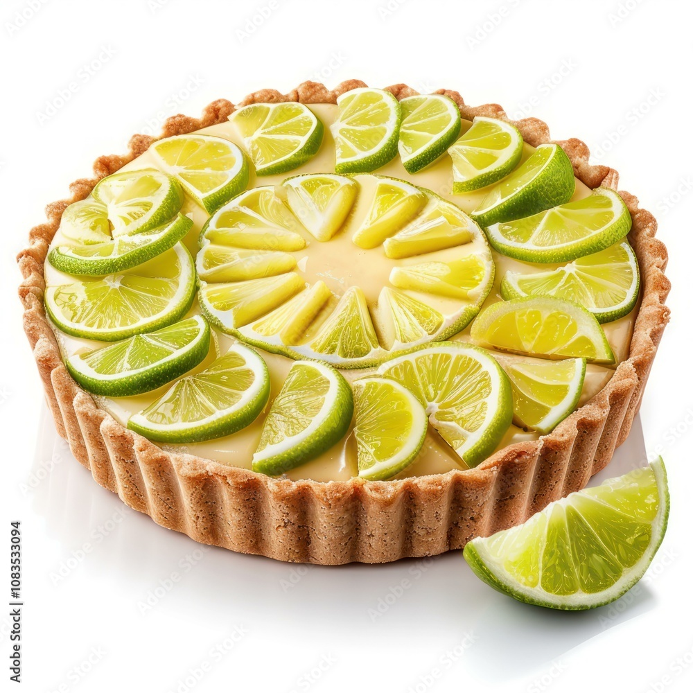 Aufkleber delicious key lime pie decorated with lime slices, creating a visually appealing dessert