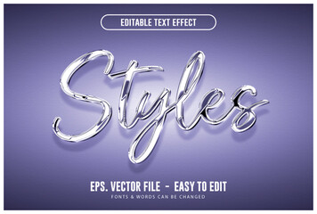 3d Chrome glossy editable text effect