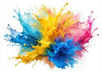 Obraz premium Vibrant Abstract Watercolor Splash PNG on Transparent Background for Creative Design and Digital Art Projects