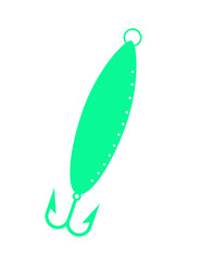 Fishing spoon. Fishing spoon of blue color for catching live fish at different times of the year. Winter fishing spoon.