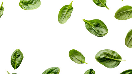 Fototapeta premium Floating green leaves create a fresh and vibrant display, highlighting their rich texture and natural beauty.