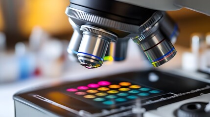 Microscope displaying intricate genetic modification process, symbolizing advanced scientific research and potential for biotechnology breakthroughs.