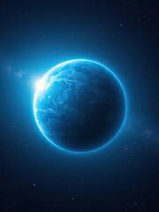 Obraz premium A beautiful blue planet floating in the vastness of space, surrounded by stars and cosmic dust, stars, astronomy