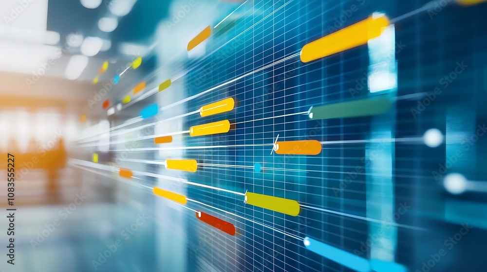 Poster abstract data visualization with colorful elements