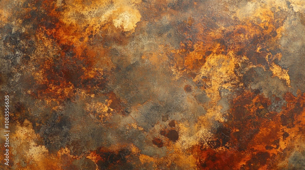 Poster abstract background of textured rust and patina with warm earthy tones ideal for design and creative