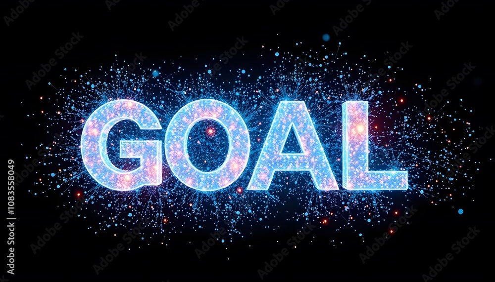 Poster a vivid display of glowing translucent fluorescence highlighting the dynamic nature of business goal
