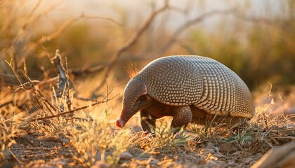 Obraz premium 自然にいるアルマジロ