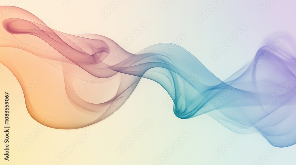 Poster colorful abstract smoke flowing in soft waves on gradient background for artistic and creative desig