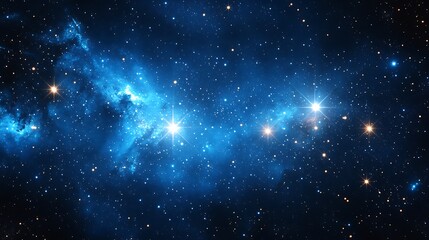 Obraz premium A dark blue night sky with stars and nebulae