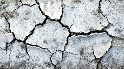 Obraz premium Dry and Cracked Ground Surface with Textured Patterns, Showing Deep Fissures and Natural Erosion Process, Ideal for Environmental and Nature Themes