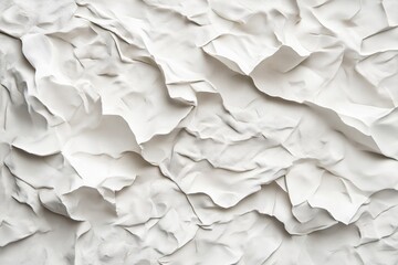 Fototapeta premium Abstract textured white background. A monochromatic image showcasing a dynamic, sculpted surface with varying depths and folds, creating a visually interesting pattern.