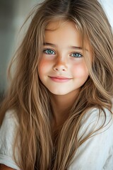 Naklejka premium She had big, bright eyes that sparkled like emeralds, and a smile that could light up a room