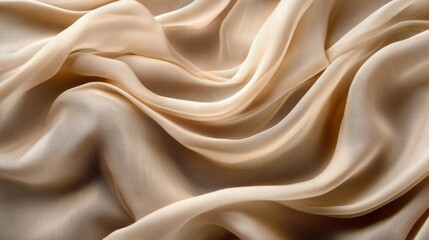 Fototapeta premium Draped Beige Fabric with Soft, Flowing Waves