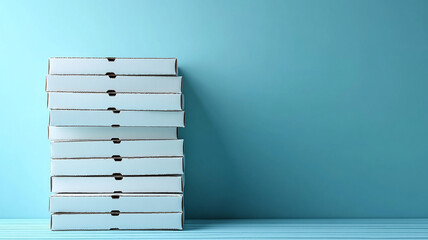White Pizza Box on Solid Background