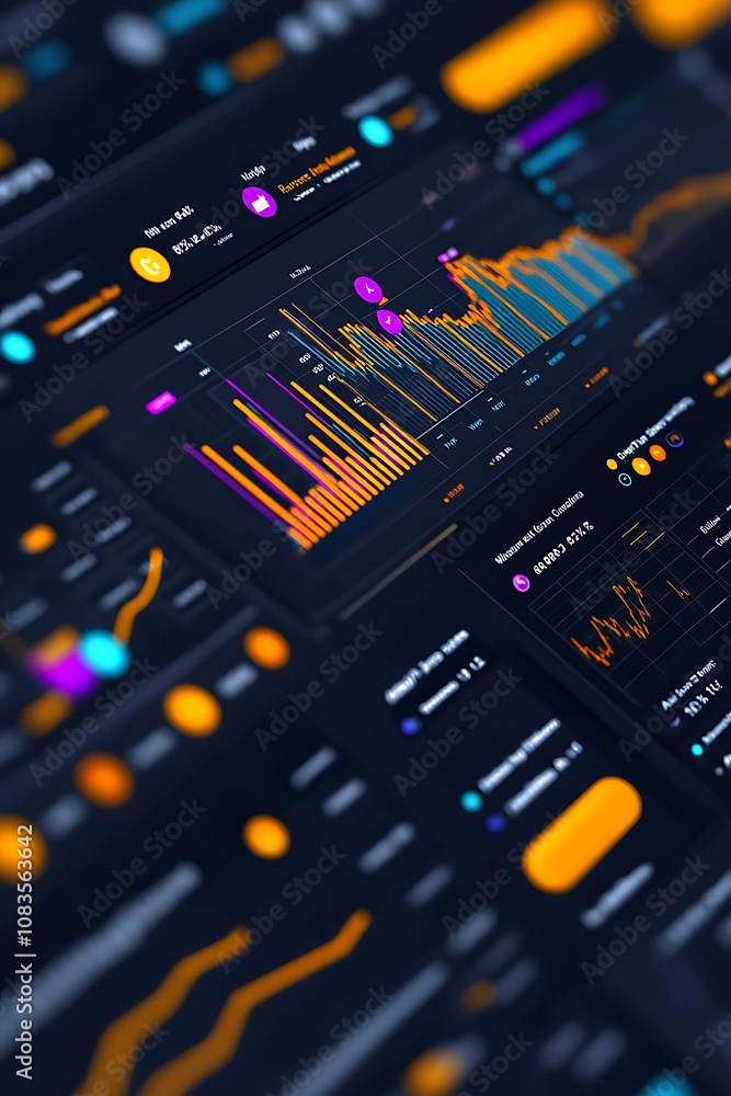 Poster dynamic data visualization on modern dashboard interface