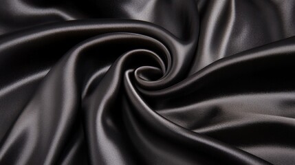 Obraz premium Smooth Black Satin Fabric Swirling Pattern