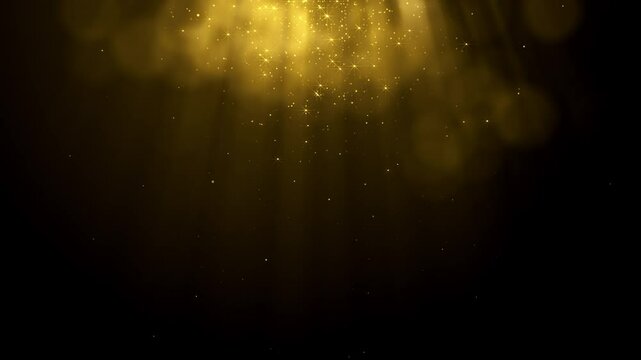 Golden frame border particles gold bokeh event awards trailer titles cinematic concert openers luxury presentation background loop