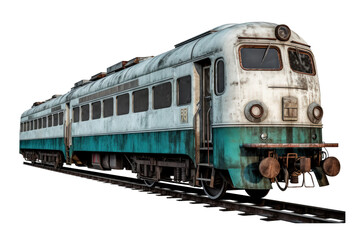 Obraz premium train running railway isolated on white
