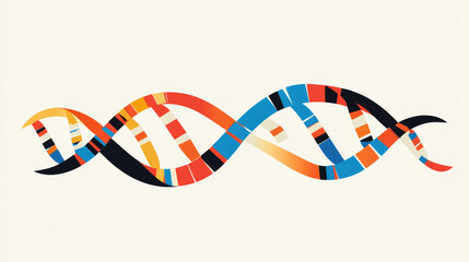 Fototapeta premium A simple, geometric image of DNA, with a modern, futuristic style, representing science.