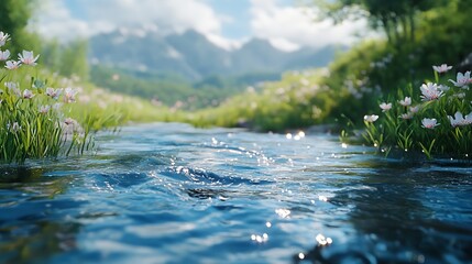 Fototapeta premium Rain drops on water