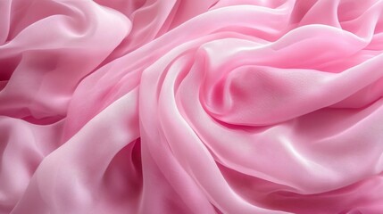 Obraz premium Draped Pink Sheer Fabric with Subtle Texture and Light Reflections