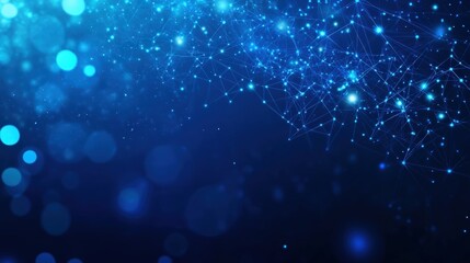 Fototapeta premium Abstract digital network background with glowing blue dots and connections.