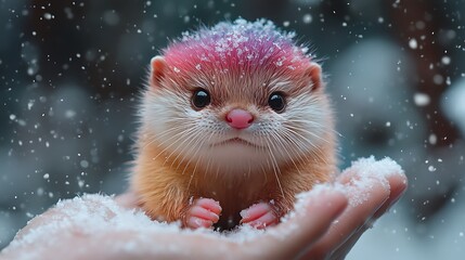 snow mouse in snow