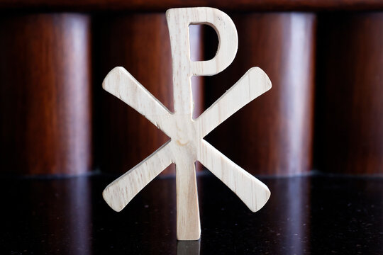 The Chi Rho  is one of the earliest forms of the Christogram, formed by superimposing the first two  letters&Ntilde;chi and rho () of the Greek word . Surabaya. Indonesia.