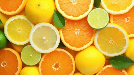 Obraz premium Fresh Citrus Fruits in Vibrant Colors and Textures