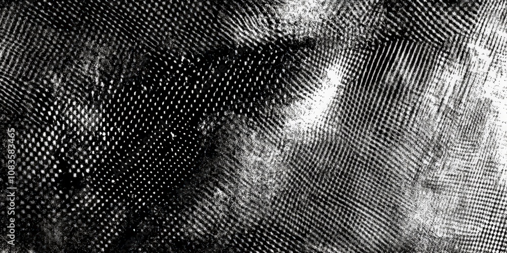 Aufkleber abstract black and white halftone gradient background with grunge texture for creative projects and 