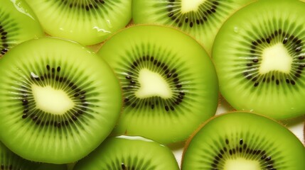 Fototapeta premium Fresh Kiwi Slices on White Background