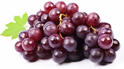 Fototapeta premium Fresh Bunch of Juicy Grapes on White Background