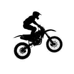 Motocross Dirt Bike Rider in Mid-Air Thrill Action