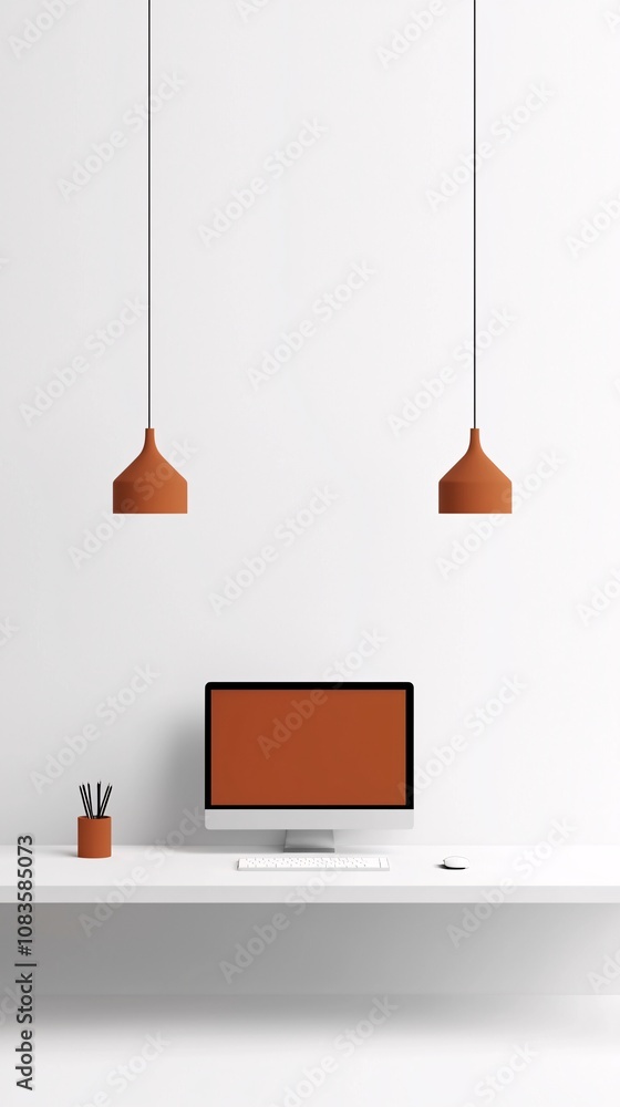Poster interactive branding mockup of a branded website displayed on a computer screen, with contrasting wo