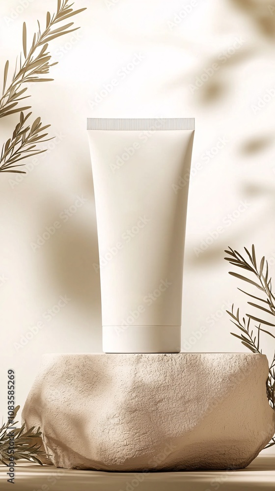 Poster ultra-realistic branding mockup of a product with intricate textures and reflections, placed in a li